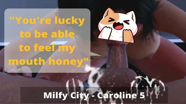 Slapping his dick as punishment for cuming too soon Milfy City Caroline Part 5