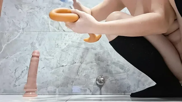 DAP double anal with slinky snake and dildo with a bonus nice meaty gape