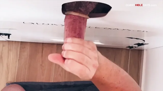 Gloryhole Daddy Shoots on His Hand - the Sucker Licks It All Clean
