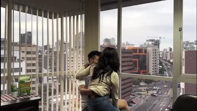 Sexy big ass fucked on desk when boss comes out