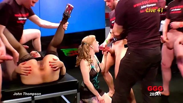 Ggg - Blonde MILF with Big Tits Gets Gangbanged by a Group of Guys in the Club -