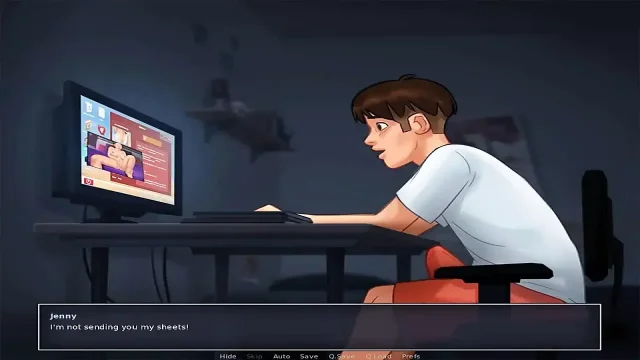 Summertime saga stepbrother watching porn videos of his stepsister on his computer ep 70