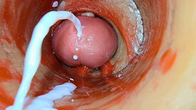 Camera Inside Deep Pussy Captures Overdose Ejaculation of Sperm ASMR