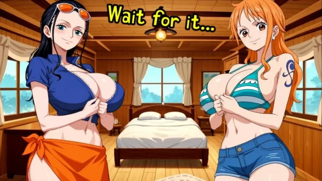 NAMI & ROBIN Double and anal blowjob