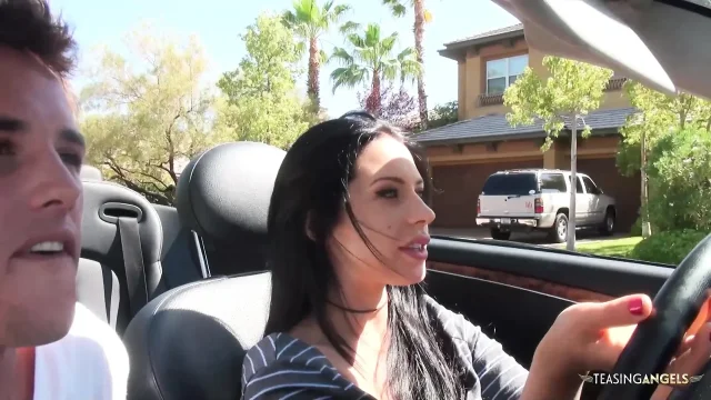 Joey Ambrosiano gets aroused driving her boyfriend around town so they bang hardcore back home
