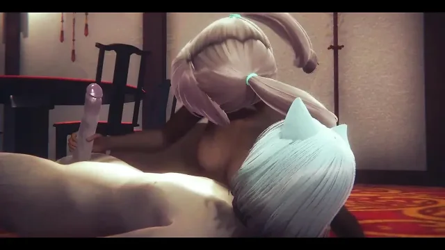 Furry Hentai - Rabbit Girl and Girl Having Sex with Two Cats Boys - Japanese