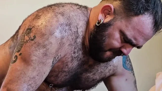 Hairy Bear Fucks Bareback Doggy and Missionary Hard