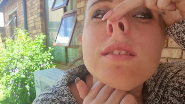 Picking my nose blowing it and putting the boogers in my mouth to eat them