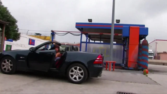 Rich stupid girl has car trouble in run down estate and she banged like bitch on the hood