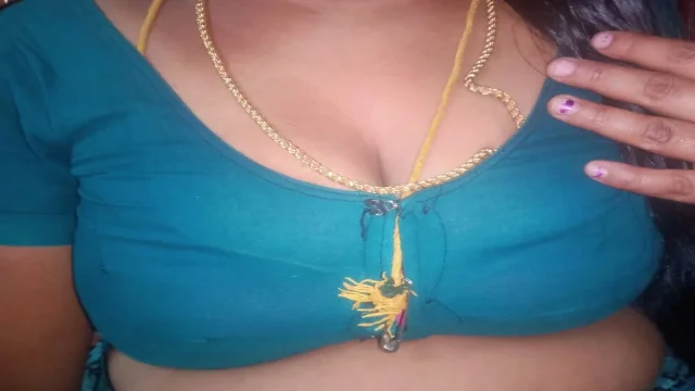 Tamil aunty squeezing her breasts when she is alone and unable to control her emotions
