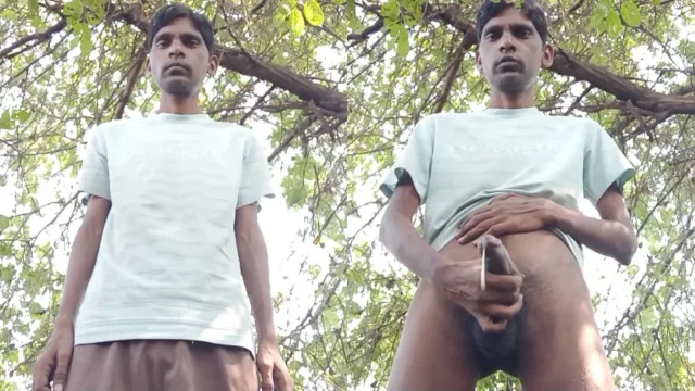 Rajesh Playboy 993 Outdoor Masturbating Big Cock Outside in the Jungle and Cumming Jerking Handjob Blowjob Big Cumshot