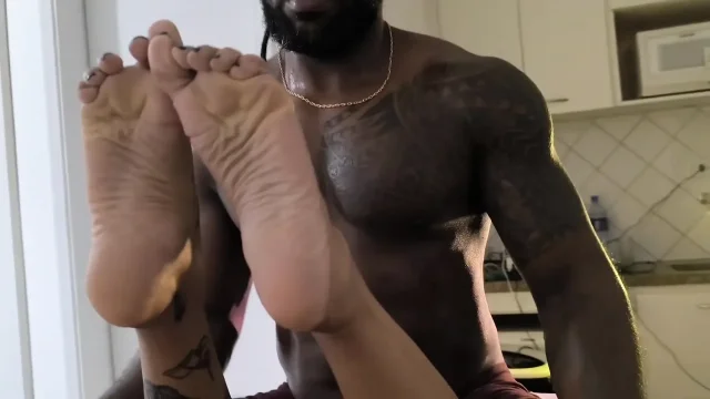 Gentle cuckold took wife to have a tantric massage with black endowed part three