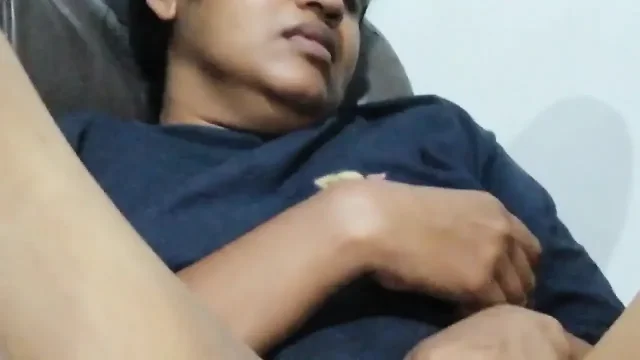Secret Video of My Step Sister Touching Her Pussy While on Sofa She Thinks She