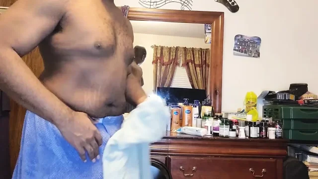 Fapping Big Hard Dick After a Hot Shower