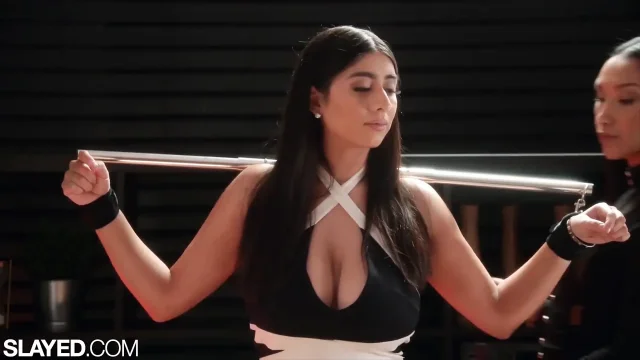 Slayed Violet Myers Submits Her Big Natural Tits to Vicki Chase