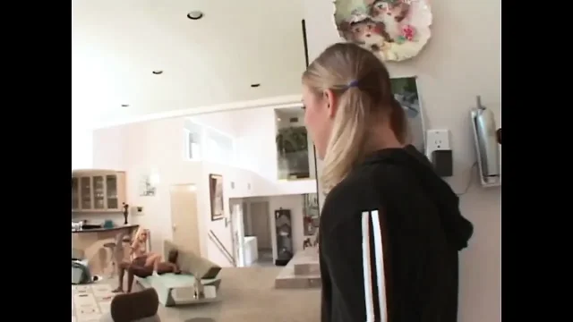 Monster black cock in the ass of two teeny blondes