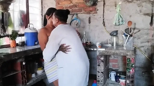 was surprised in the kitchen by the employee