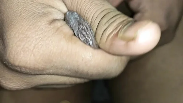 Naked 18 year old boy cum all over himself playing with his uncut dick