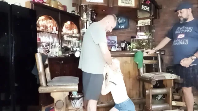Two guys one blonde come shot in her face