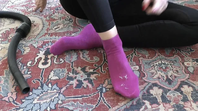 First the Socks Are Vacuumed Then Scrubbed and Then Covered in Cum POV JOI Lady
