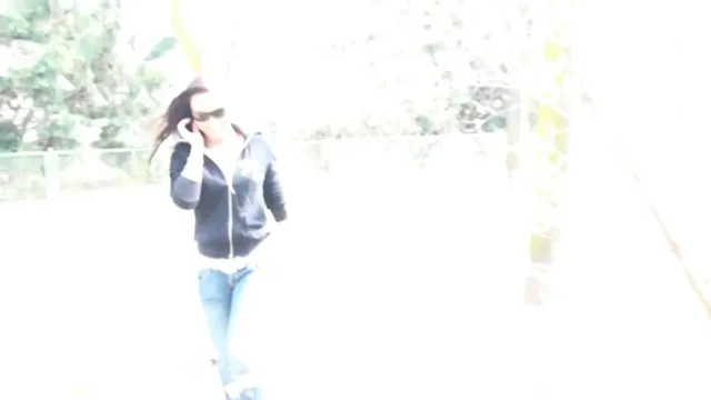 Teen babe picked up and sprayed on her beautiful face