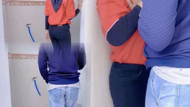 Petrol station employees and customers make appointments in public toilets to