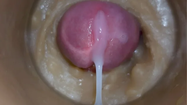 Extreme close up Injecting a large dose of sperm pussy toy Camera 4k