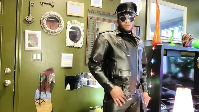 Kennie Jai Jerks off in Leather and Cums Huge for You