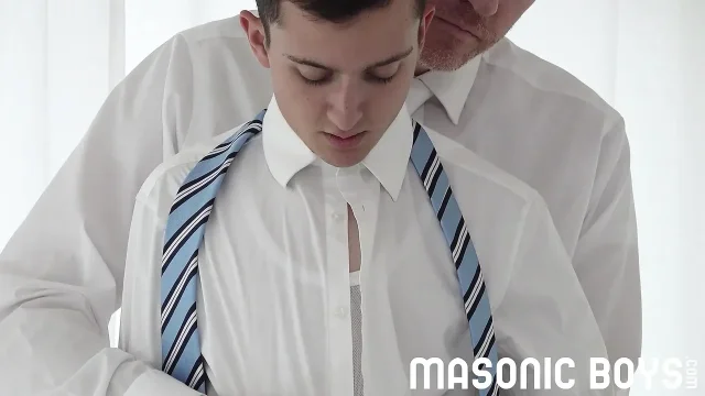 MasonicBoys - DILF Master strips and fucks Mormon Twink Jack Andram