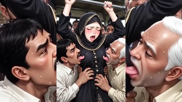 Hijabi Muslim Babes Degraded & Ravaged by Ugly Fat Dirty Old Men – Squeezed