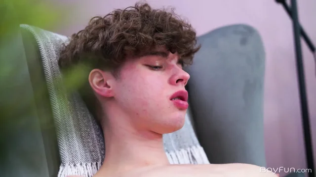 Hot college frat boy drenches himself in cum