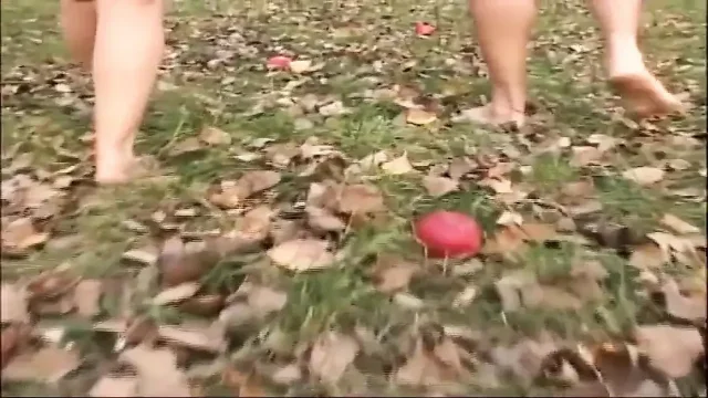 Blonde milf fucking garden sex