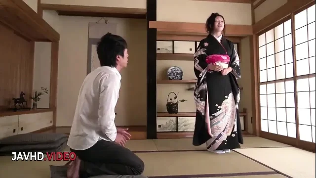 Steamy JAV Kimono Babe Gives Hot Blowjob Before Passionate Fuck Session