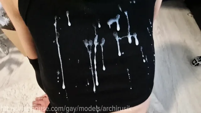 Huge squirt of sperm rivers of sperm on a femboy