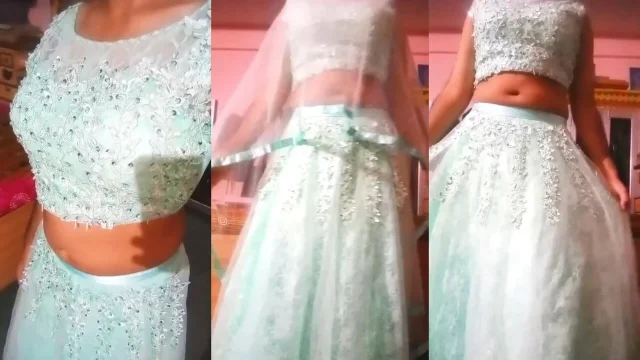 Indian gay Crossdresser Bottom real homemade sex in blue lehanga