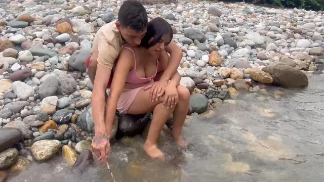 CASUAL SEX I teach young Latina how to fish and then fuck her and cum in her tight pussy