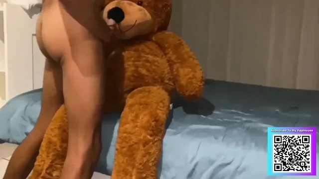 Fucking my teddy bear until I give it milk