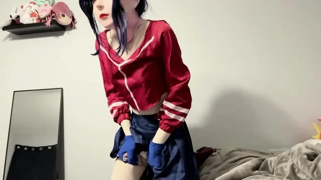 Kigurumi Mask Cosplay Masturbating and Estim