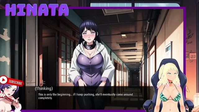 HINATA the TEACHER of the academy She unzips her and exposes her breasts Shinobi