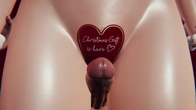 Exclusive Christmas Hentai Hot Anime Girl in POV Missionary Desk Side Anal Plug