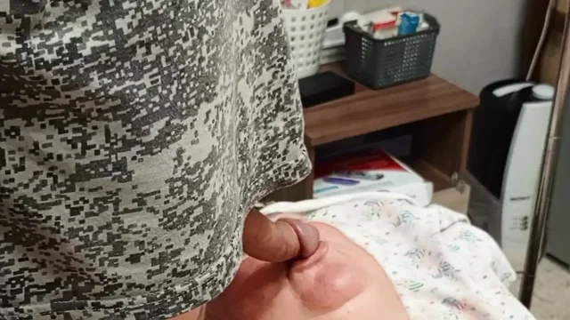 Neighbor gets mouthful of cum after jerk off my dick