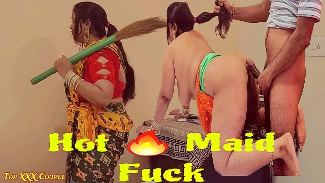 Hot maid enjoyful quick fuck with owner