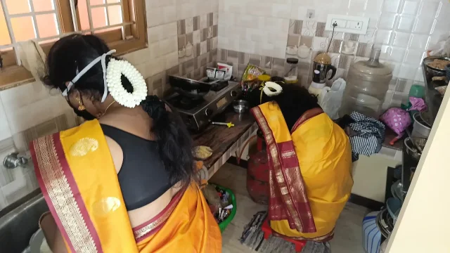 Housewife with step sister kitchen fucking