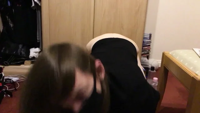 Emo femboy puts big dildo in his ass and jerks off