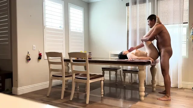 Fuck My Buddy Wife on the Dining Table While He Out of Town