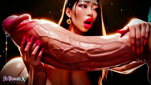 Asian - Thick Koreans - Titfuck & Blowjob Interracial Fucking - Animated Porn