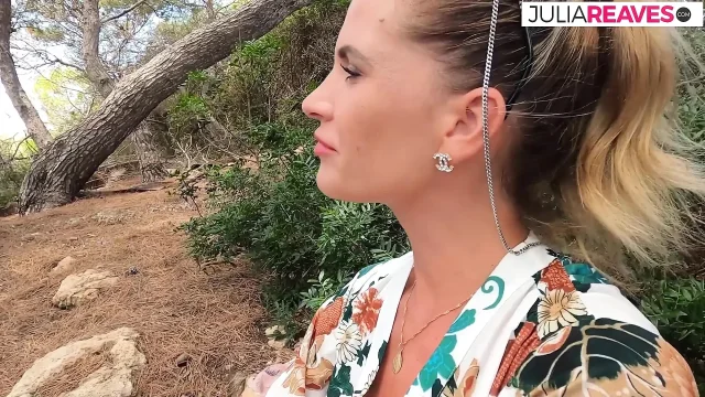 Horny MILF rides a hard cock then sucks cum off in the car