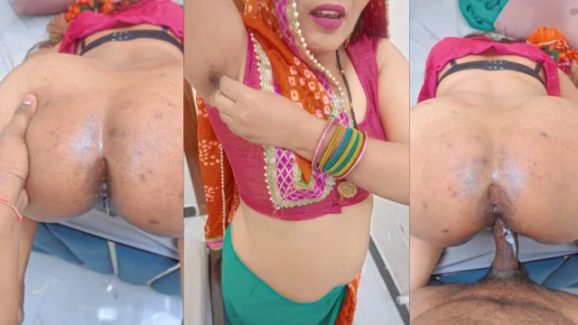 Huge Ass Desi Village Chachi Fucks with Bhatija after Shaving Hairy Pussy in