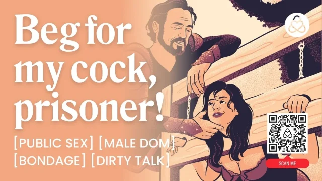 ASMR Audio Porn Male Dom Guard Fucks His Female Sub in Public Stocks – BDSM &