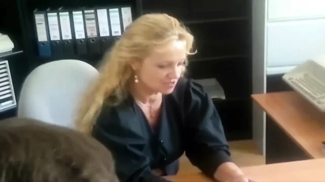 French Cum Eating Slut Got to Please Two Cocks in Office